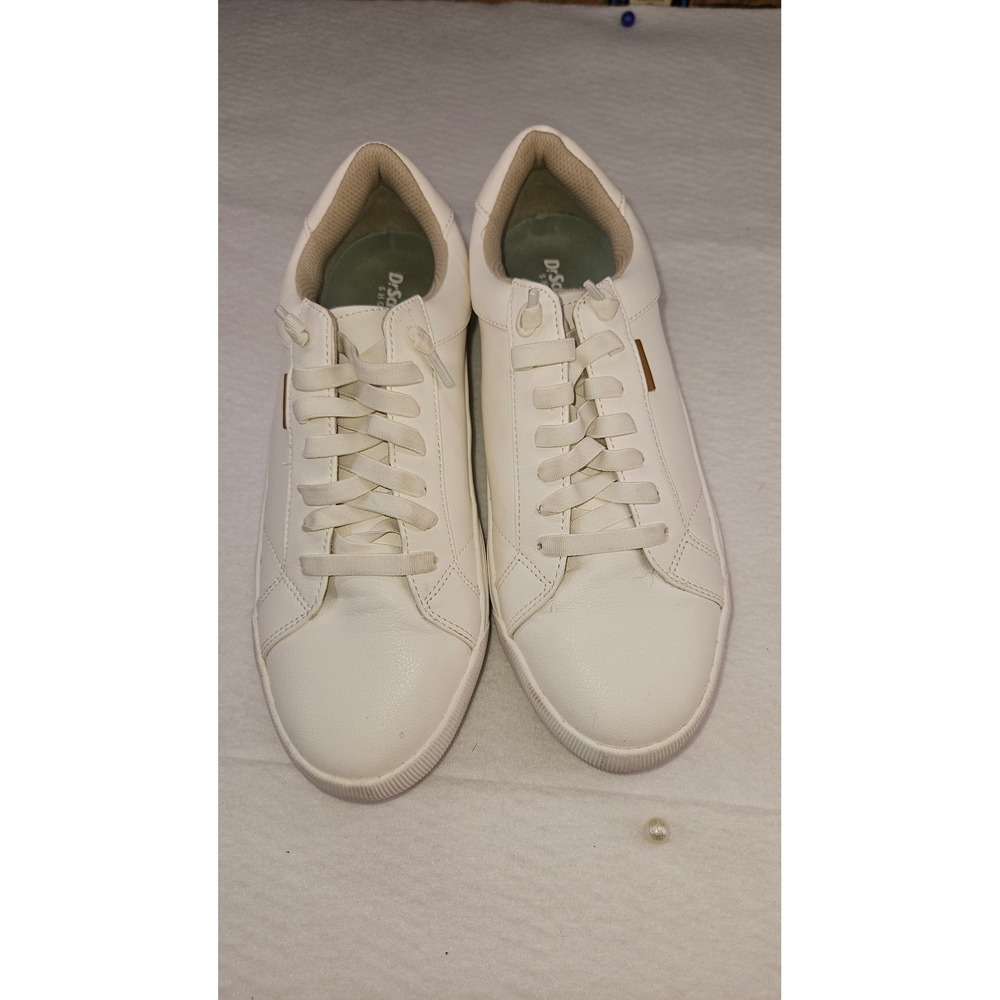 Dr Scholls Time Off White Platform Sneakers Womens 9 Low Top Lace Up Casual Shoe